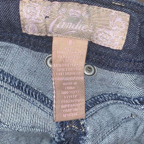 Vintage Y2K Candies Belted Denim Midi Trumpet Flare Skirt Size 5 - Picture 10 of 10